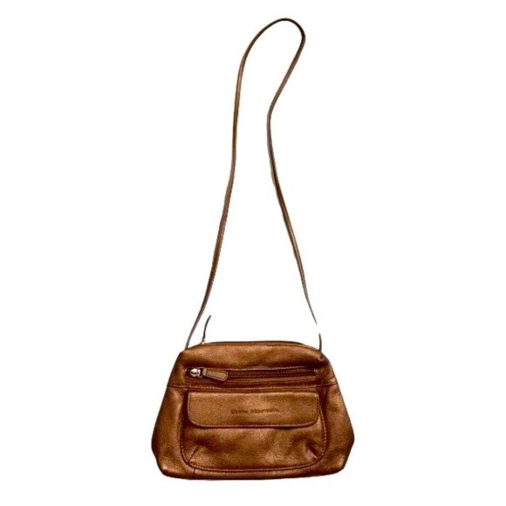 Stone Mountain Genuine Leather Mini Crossbody Purse Copper Brown Shoulder Bag